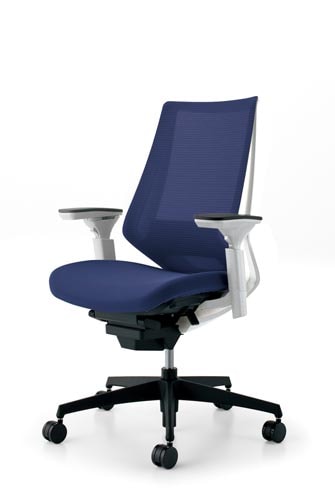 デュオラメッシュ白樹脂脚ランバー可動肘DパープルV