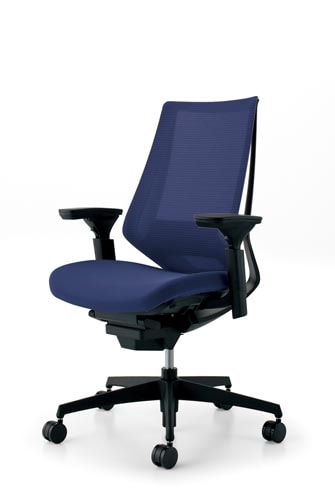 デュオラメッシュ黒樹脂脚ランバー可動肘DパープルV