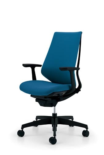 デュオラクッション黒樹脂脚 T肘ターコイズV