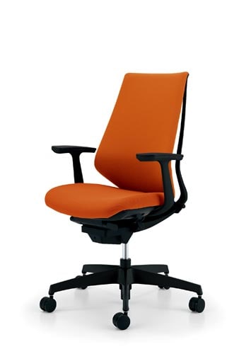 デュオラクッション黒樹脂脚 T肘 タンジェリン V