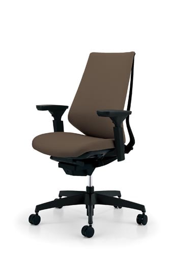 デュオラクッション黒樹脂脚 可動肘ダークグレー V