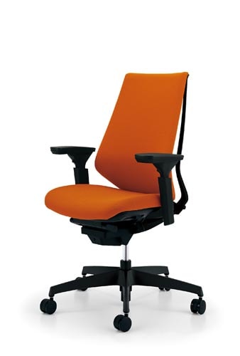 デュオラクッション黒樹脂脚 可動肘 タンジェリンV