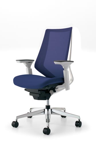 デュオラメッシュ白アルミ脚 可動肘Dパープル V