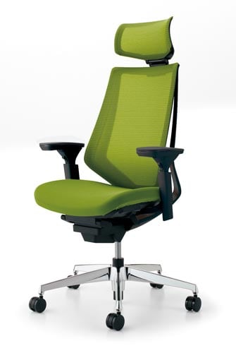 デュオラメッシュ黒アルミ脚 H可動肘LオリーブV