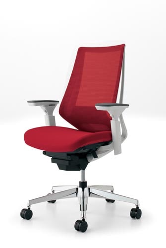 デュオラメッシュ白アルミ脚ランバー可動肘A8 V