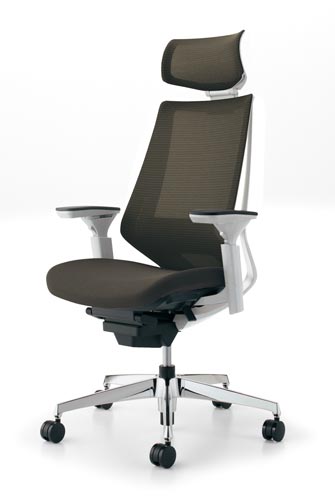 デュオラメッシュ白アルミ脚 Hランバー可動肘M6V