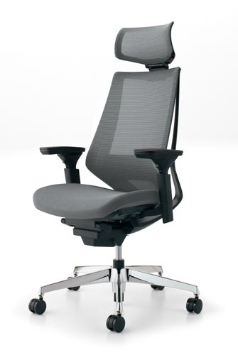 デュオラメッシュ黒アルミ脚 Hランバー可動肘E3V