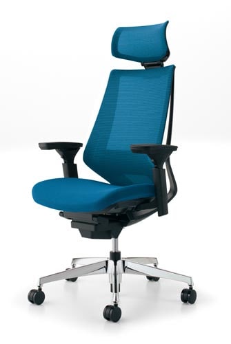 デュオラメッシュ黒アルミ脚 Hランバー可動肘T4V