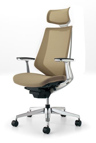 デュオラメッシュ白アルミ脚 Hアルミ肘SベージュV