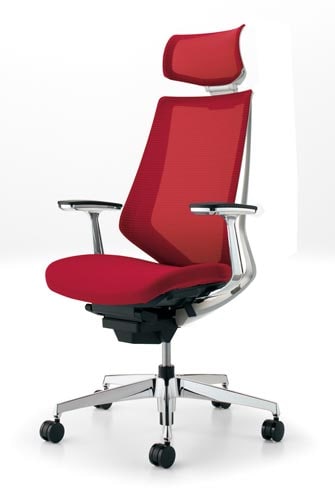 デュオラメッシュ白アルミ脚 Hアルミ肘カーマインV