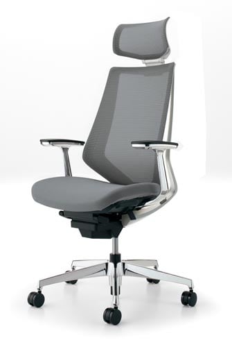 デュオラメッシュ白アルミ脚 Hアルミ肘SグレーV