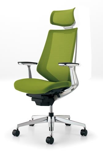 デュオラメッシュ白アルミ脚 Hアルミ肘LオリーブV