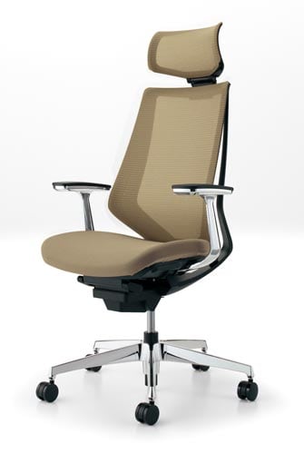 デュオラメッシュ黒アルミ脚 Hアルミ肘SベージュW