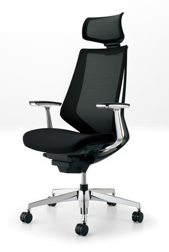 デュオラメッシュ黒アルミ脚 Hアルミ肘ブラックW