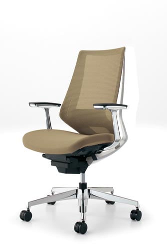 デュオラメッシュ白アルミ脚ランバーアルミ肘1K W