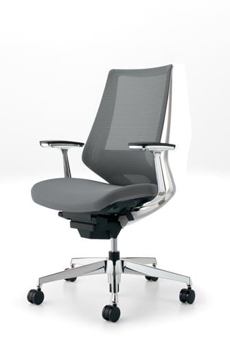 デュオラメッシュ白アルミ脚ランバーアルミ肘E3 V