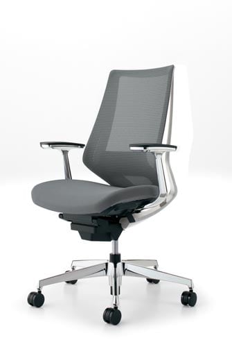 デュオラメッシュ白アルミ脚ランバーアルミ肘E3 W