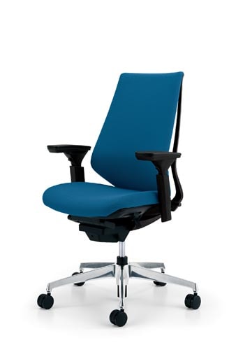 デュオラクッション黒アルミ脚 可動肘ターコイズV