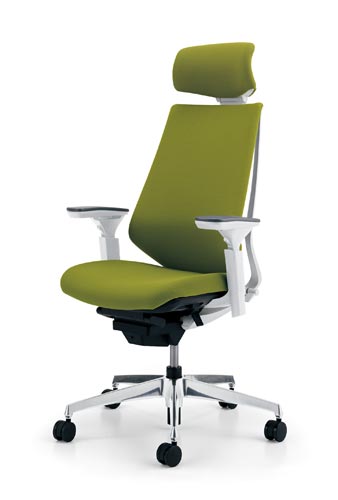 デュオラクッション白アルミ脚 H可動肘LオリーブV