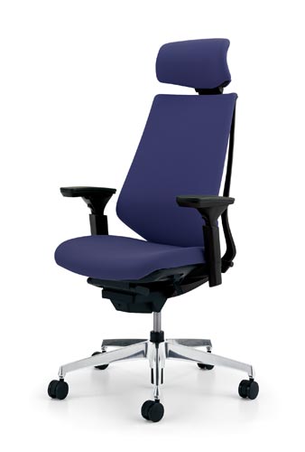 デュオラクッション黒アルミ脚 H可動肘DパープルV