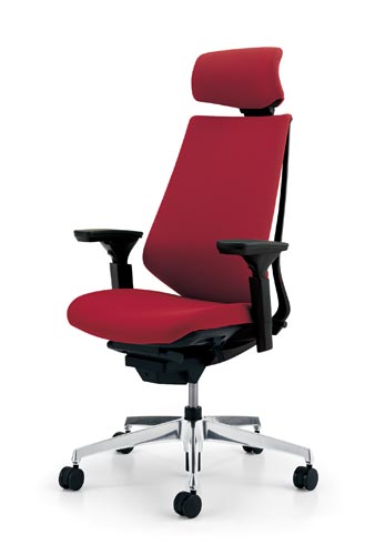 デュオラクッション黒アルミ脚 H可動肘カーマインW