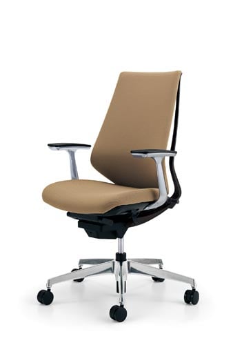 デュオラクッション黒アルミ脚 アルミ肘SベージュV