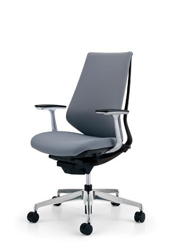 デュオラクッション黒アルミ脚 アルミ肘Sグレー V