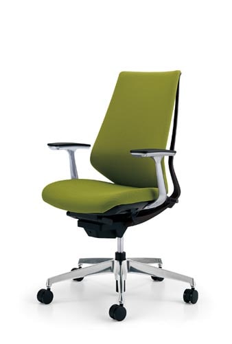 デュオラクッション黒アルミ脚 アルミ肘LオリーブV