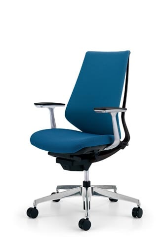 デュオラクッション黒アルミ脚 アルミ肘ターコイズV