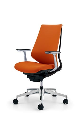 デュオラクッション黒アルミ脚アルミ肘タンジェリンV