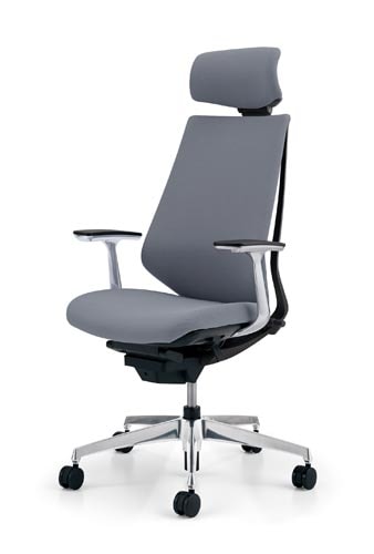 デュオラクッション黒アルミ脚 Hアルミ肘SグレーV