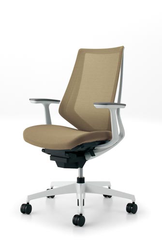 デュオラメッシュ白樹脂C脚 T肘Sベージュ W