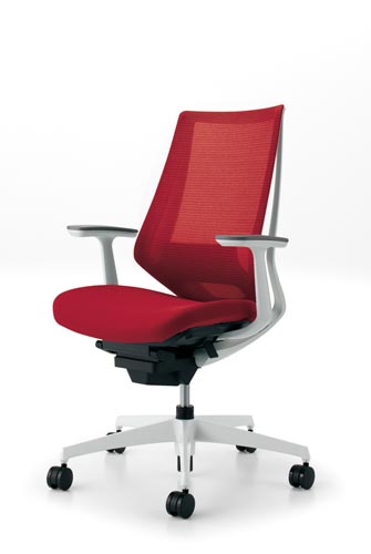 デュオラメッシュ白樹脂C脚ランバーT肘カーマインW