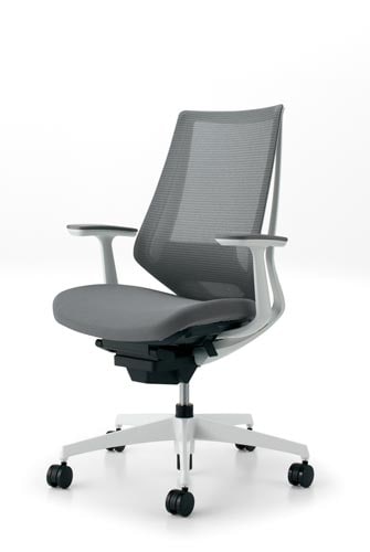 デュオラメッシュ白樹脂C脚ランバーT肘SグレーW