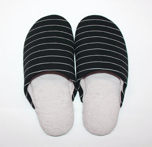 Ag+スリッパソフティ2 L ボーダーブラック