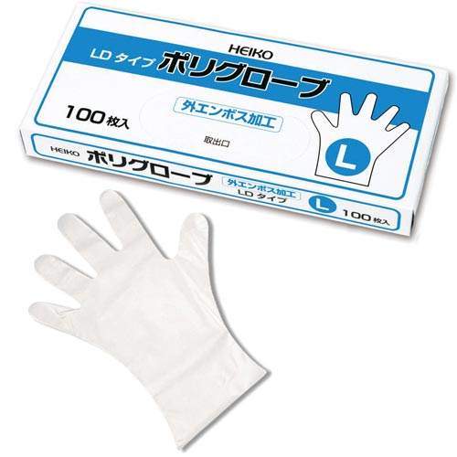 手袋ポリグローブL外エンボス100枚×5