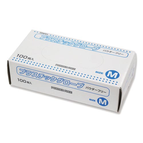 手袋プラスチックグローブMパウダーF100枚×4