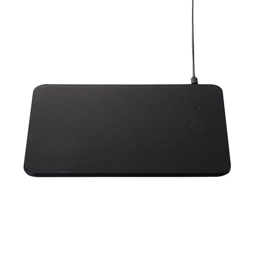 Qi規格対応ワイヤレス充電器付きマウスパッド 黒