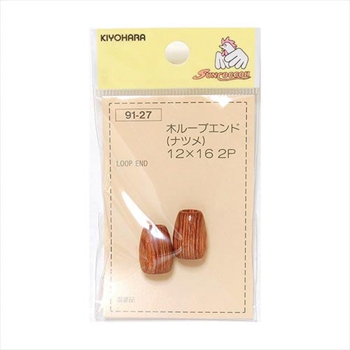 木製ループエンド ナツメ 12×16mm
