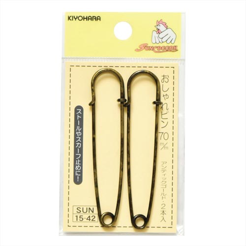 おしゃれピン 70mm アンティックゴールド