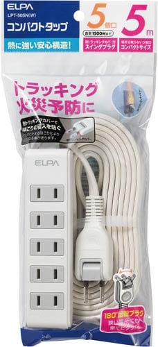 コンパクトOAタップ 2P 5個口 5m