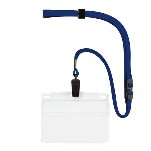 吊り下げ名札ソフトケース名刺サイズ 青10枚入×5