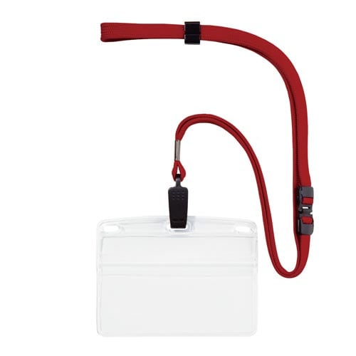 吊り下げ名札ソフトケース名刺サイズ 赤10枚入×5