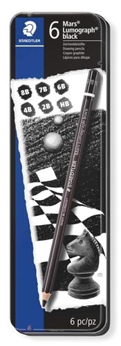 鉛筆ルモグラフデッサンカーボン芯 4硬度6本×2