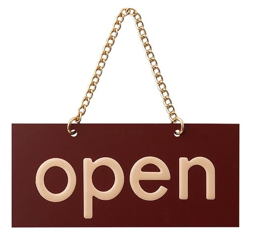 サインプレート OPEN−CLOSED 茶