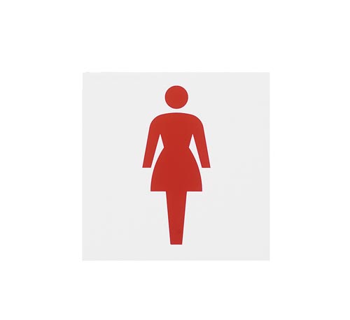 サインプレート 女マーク赤 片面マット白 小×4