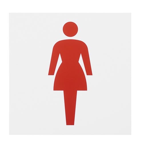 サインプレート 女マーク赤 片面マット白×2