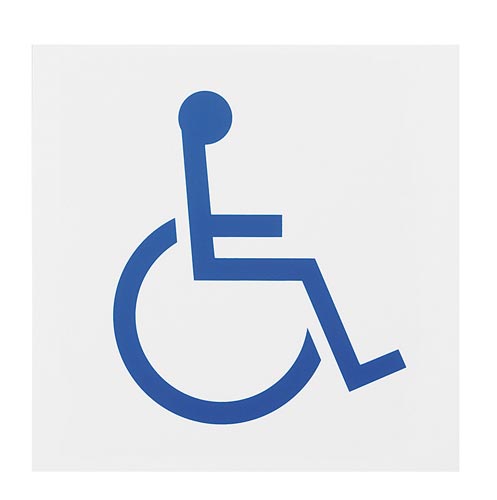 サインプレート 身障者マーク 片面マット白×2