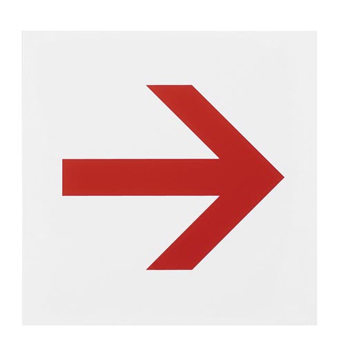 サインプレート 赤矢印 片面マット白 大×2