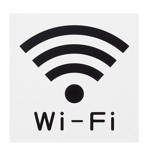 サインプレートWi−Fiマーク片面マット白大×2